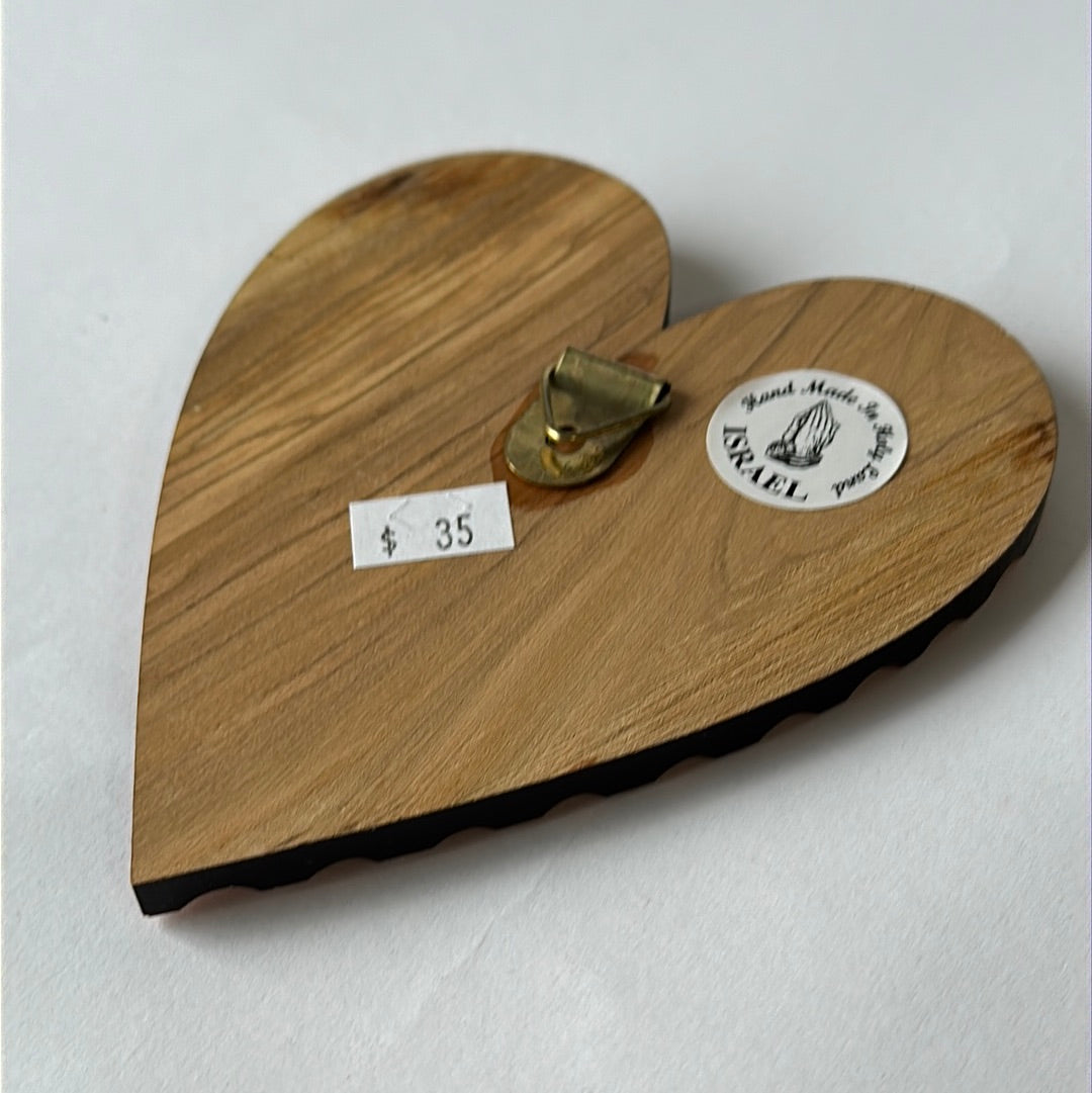Mother Mary & Baby Jesus Heart Shaped Mounted Icon (w/ incense)