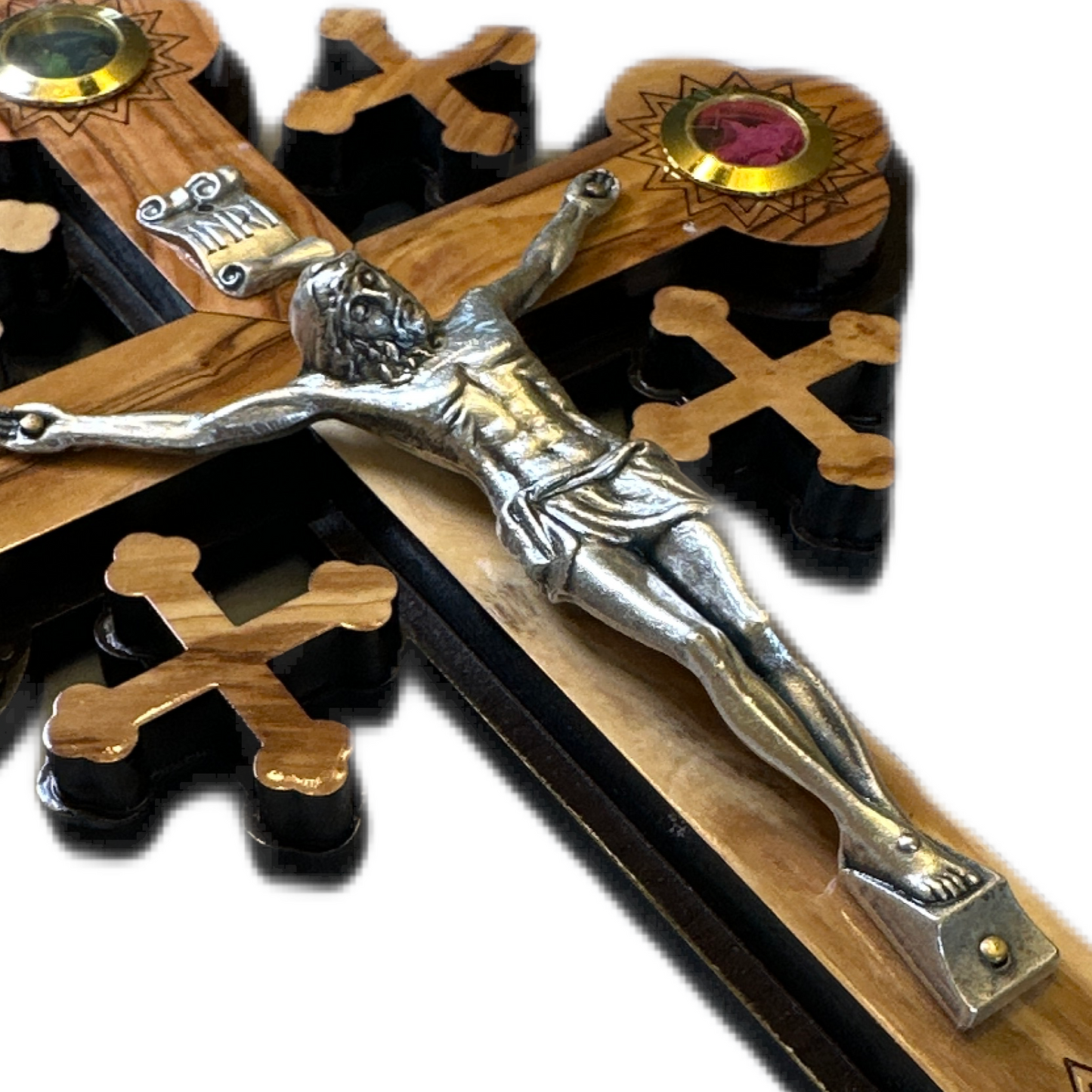 Jerusalem Cross with Black Outlay (M)