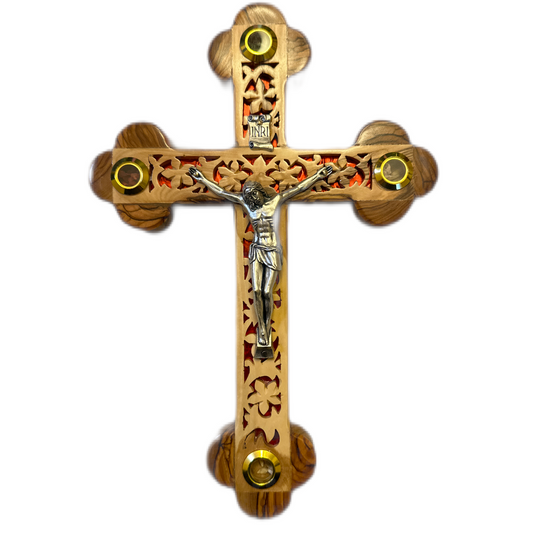 Jerusalem Cross Black Outlay + Red Inlay (M)