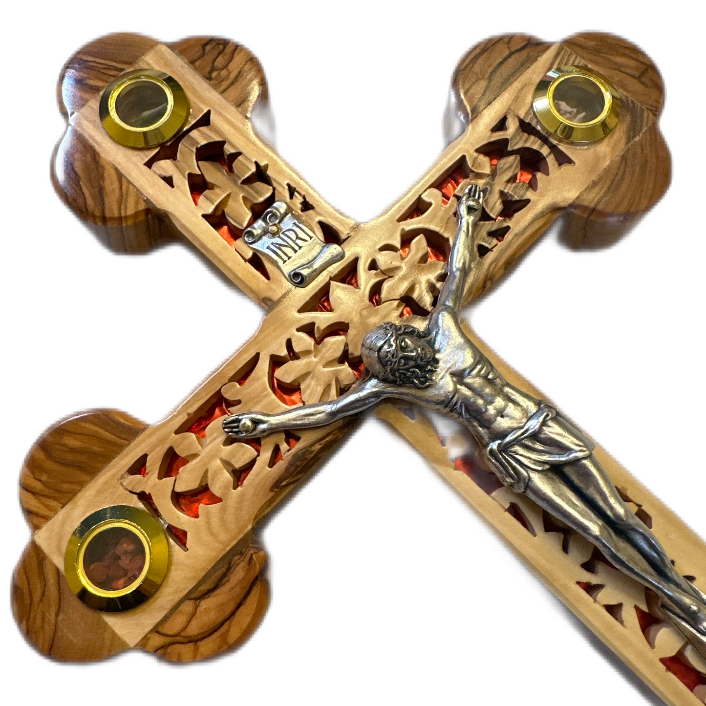 Jerusalem Cross Black Outlay + Red Inlay (M)