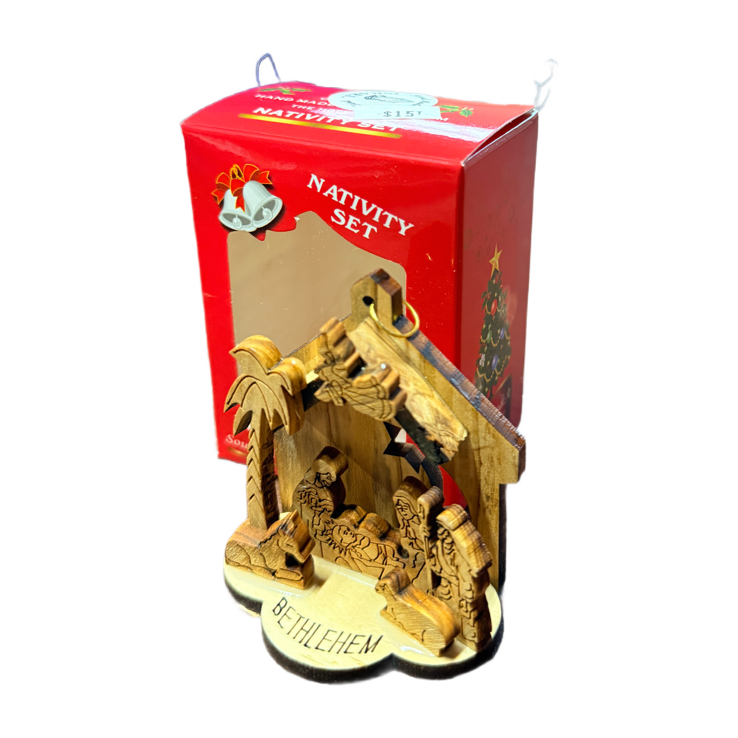 Mini Olive Wood Nativity Set — Handmade in Bethlehem (Gift Box Included)